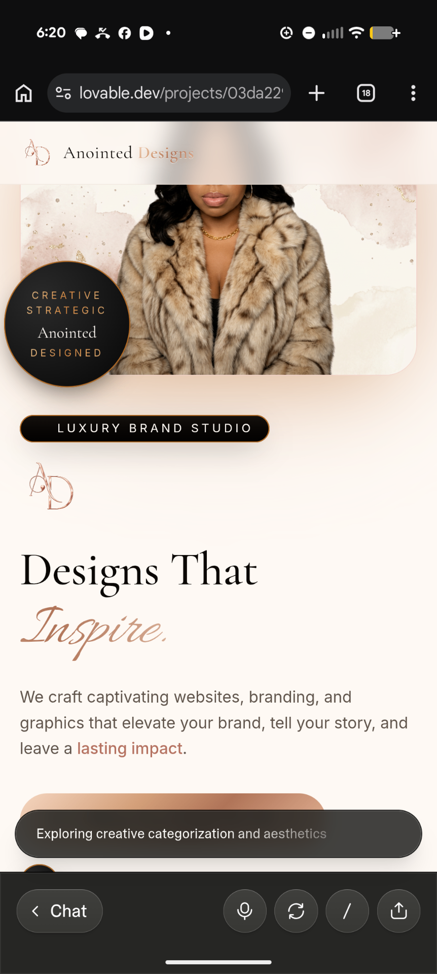Anointed Designs Website